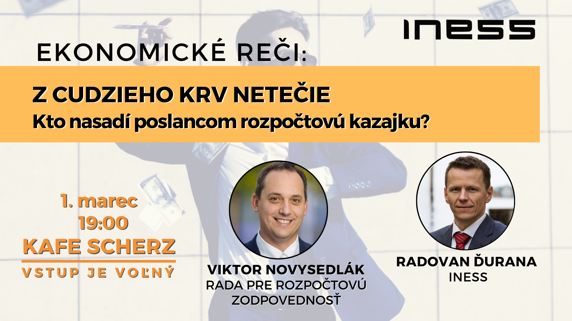 Pozývame na Ekonomické reči #24: Z cudzieho krv netečie – Kto nasadí poslancom rozpočtovú kazajku?