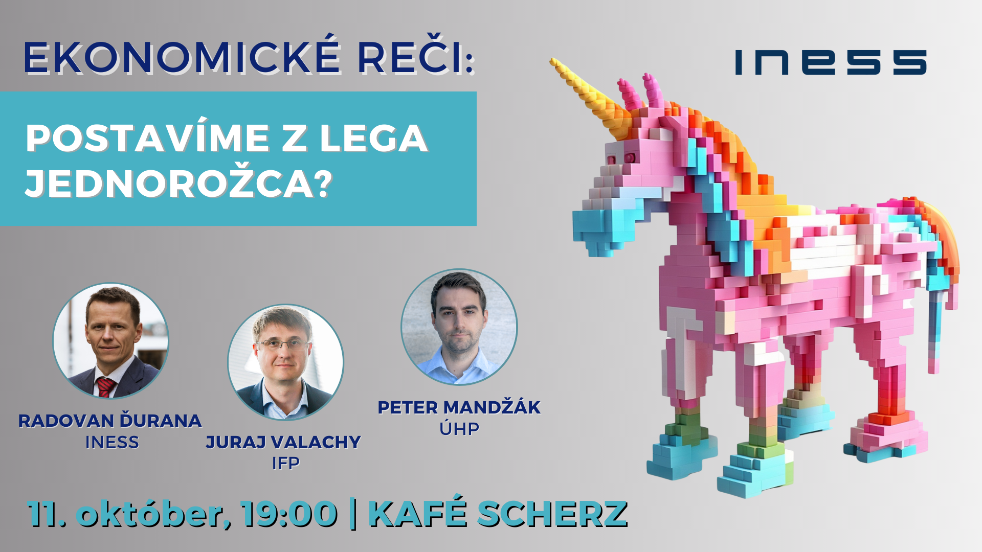 Pozývame na Ekonomické reči #26: Postavíme z lega jednorožca?