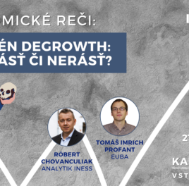 Pozývame na Ekonomické reči #27: Fenomén degrowth: Rásť či nerásť?