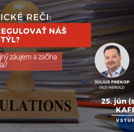 Pozvánka na Ekonomické reči: Má štát regulovať náš životný štýl?