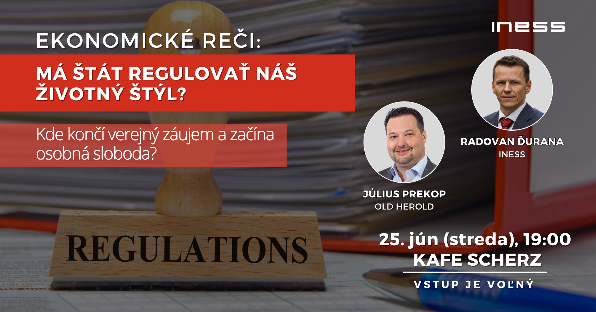 Pozvánka na Ekonomické reči: Má štát regulovať náš životný štýl?
