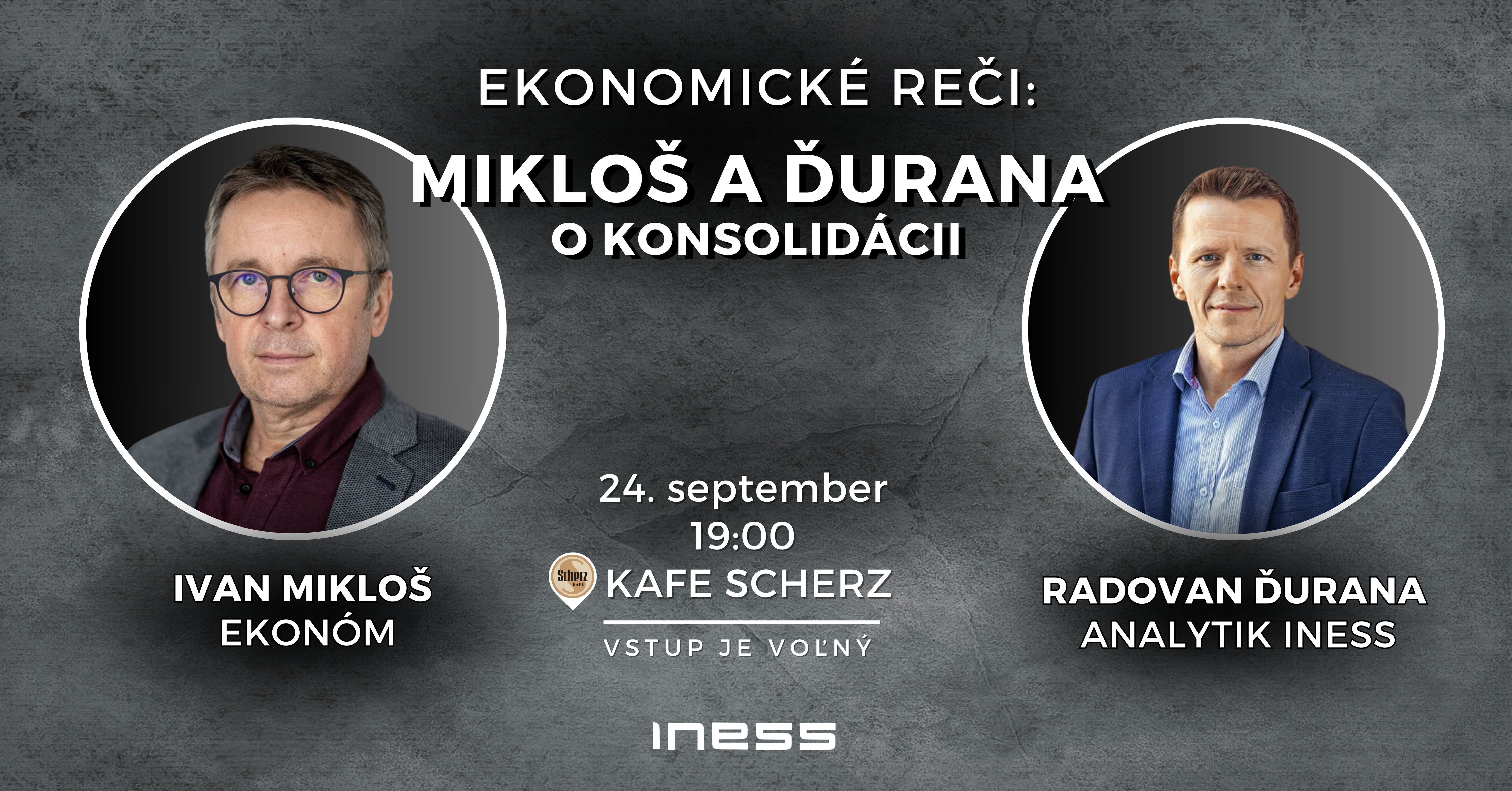 Pozvánka na Ekonomické reči – Mikloš a Ďurana o konsolidácii