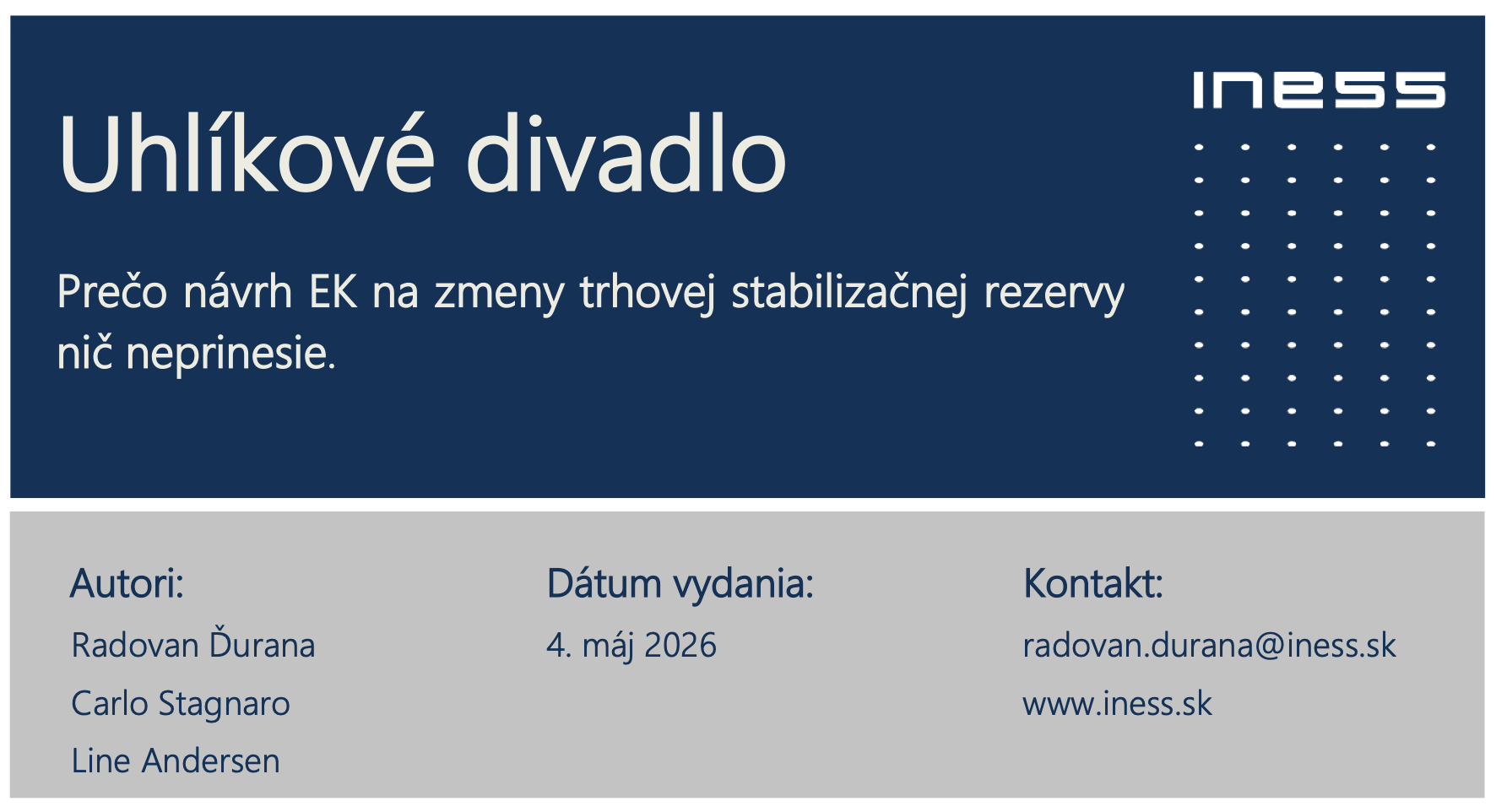 Tlačová správa – Uhlíkové divadlo: Návrh Európskej komisie na zmenu trhovej stabilizačnej rezervy nepomôže